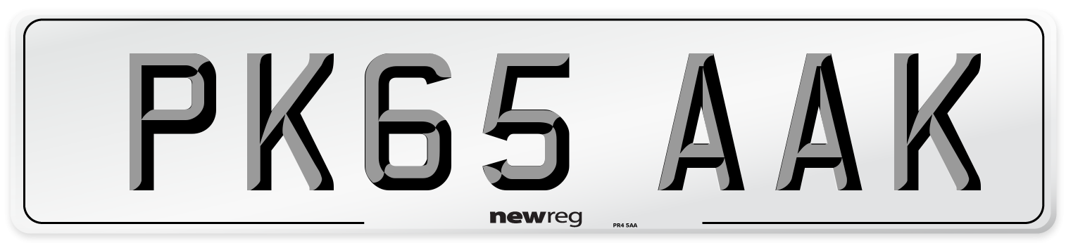 PK65 AAK Number Plate from New Reg